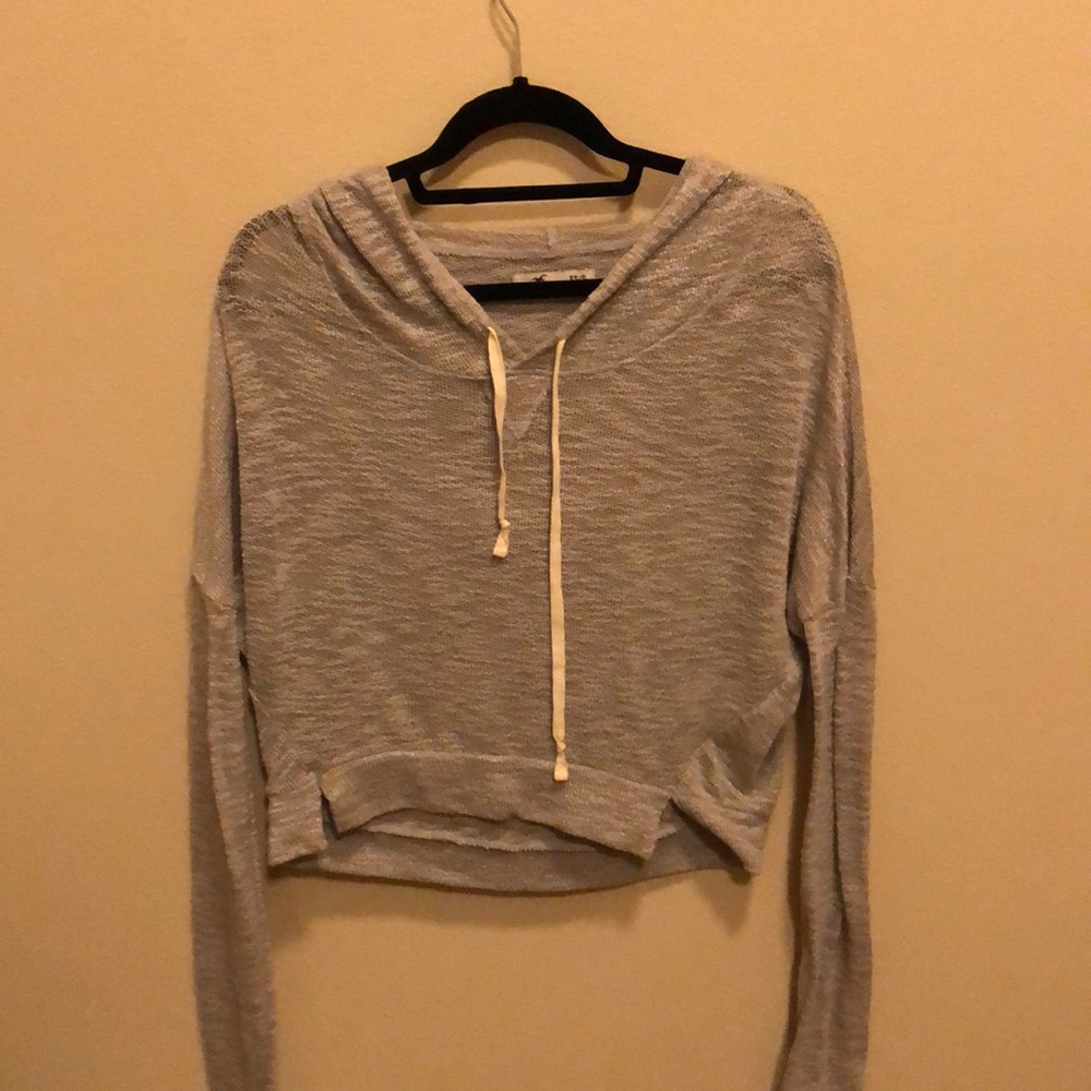 Grey hooded long sleeve from Hollister
